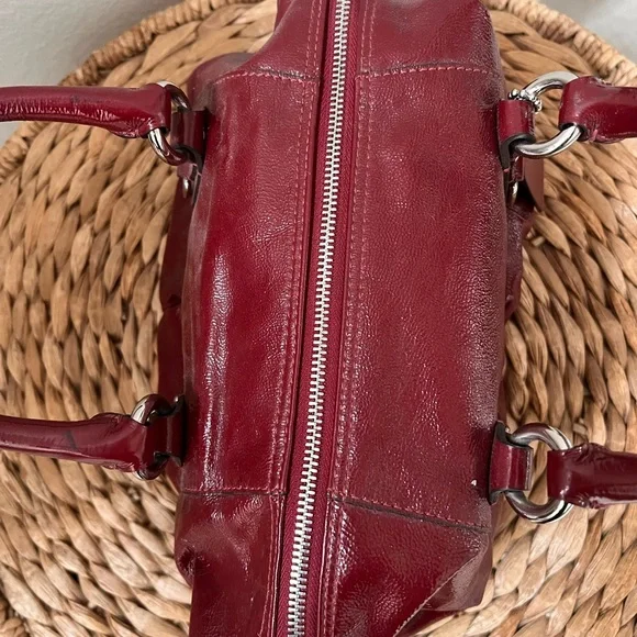 COACH Ashley Red Patent Satchel/Shoulder Bag F15455 - Picture 8 of 13